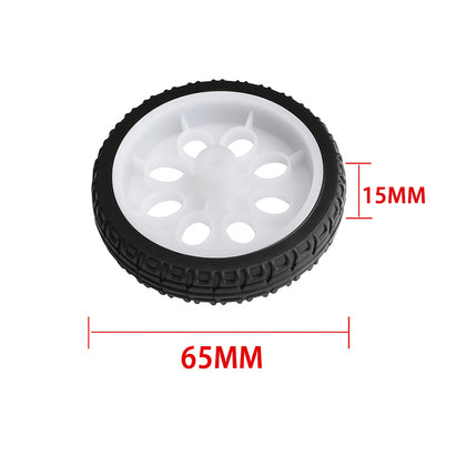 Top view of 65mm BO motor wheel with dimensions