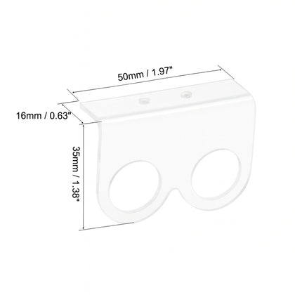 Top angle image of clear acrylic HC-SR04 ultrasonic sensor mounting bracket