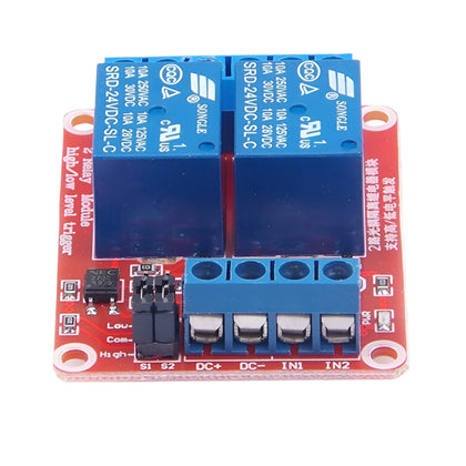 2 Channel Isolated 24V 10A Relay Module with opto coupler