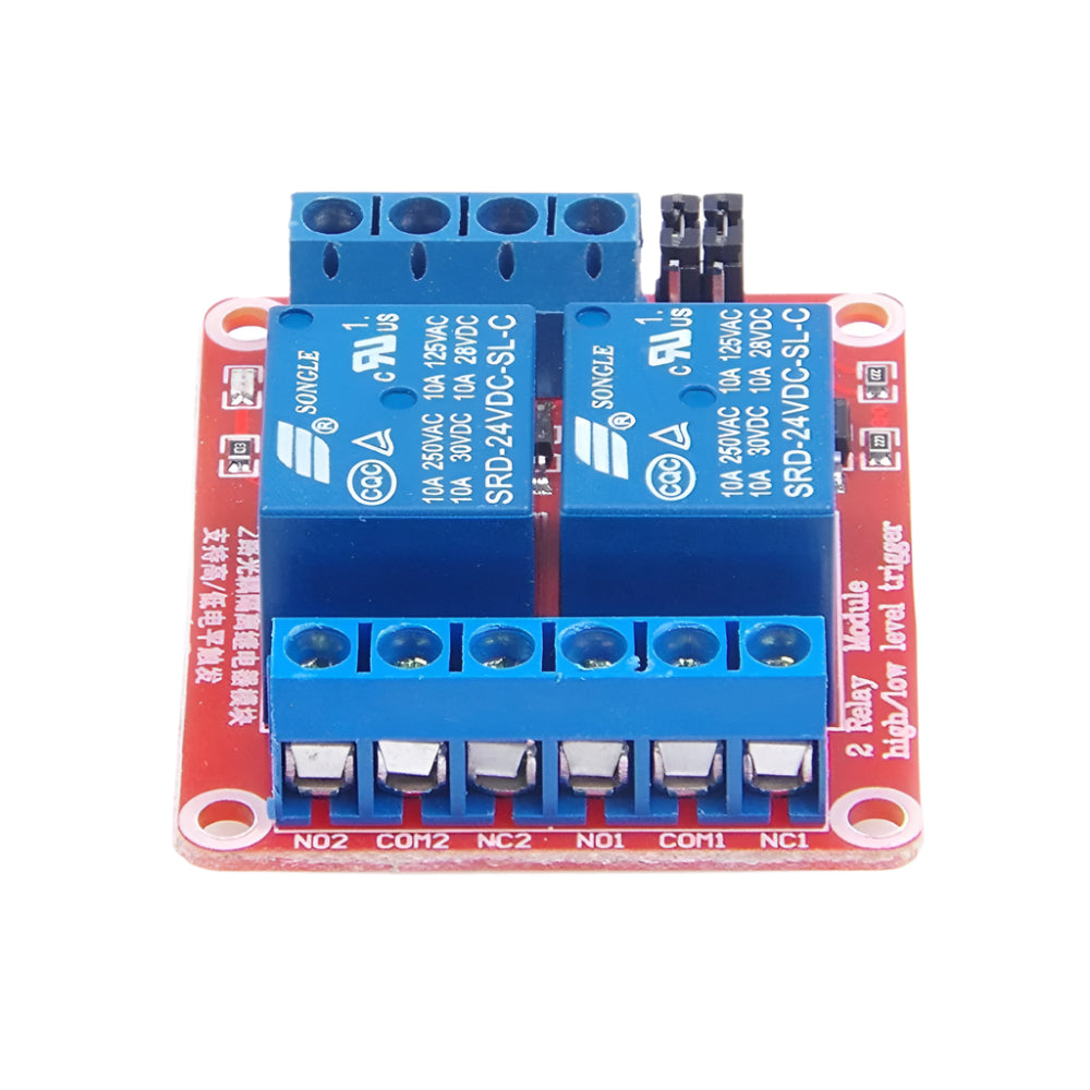 24V 2-Channel Relay Module with Optocoupler & Light Coupling
