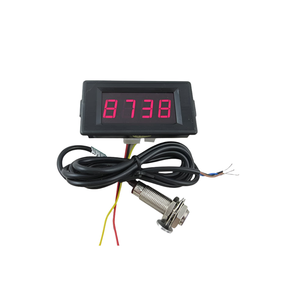 Prox Sensor Tachometer 4-Digit LED Tachometer with Proximity Switch Sensor NPN