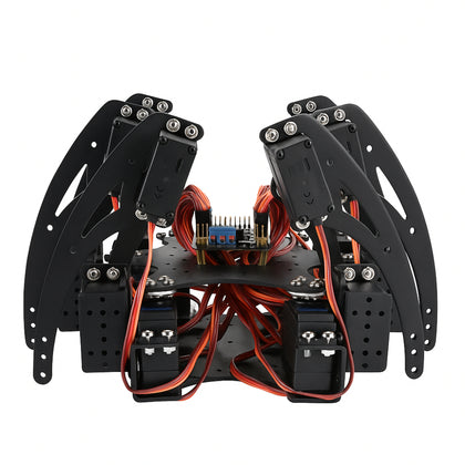 Side view of aluminium six-legged spider robot kit frame