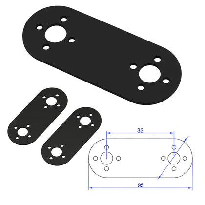 Line-shape servo mounting plate for humanoid robots