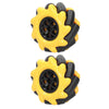 Mecanum Wheel Omnidirectional 60mm Left and Right Pair Yellow