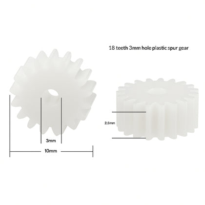 small white nylon gear for dc motor projects