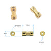 dual bore brass adapter for compact rotational drive systems

