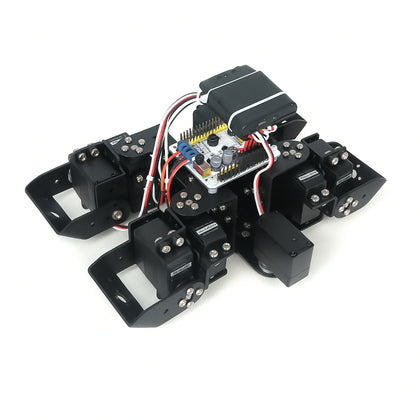 Aluminium quadruped robot chassis for robotics education