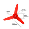 Lightweight COLOR 80mm 3-blade fan propeller with 1.95mm hole
