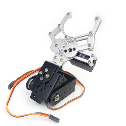 Robot with gripper DIY metal arm kit front view