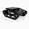 Top technical drawing of 2WD tank robot chassis