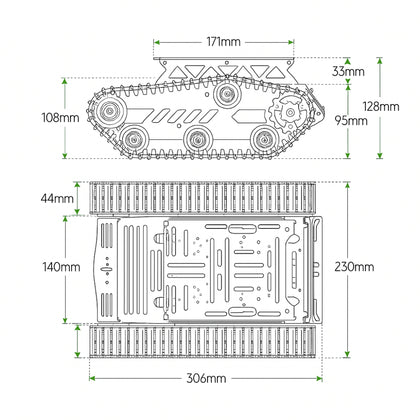 Robotics kits for adults 2WD crawler chassis black color