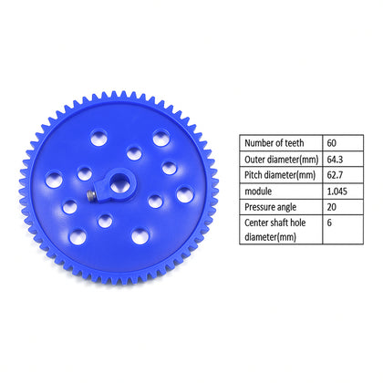 Thin lightweight pinion gear with 6mm center hole – blue