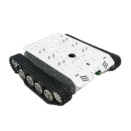 Metal Tank Chassis Smart Car DIY Kit with Tracks and Motors – Silver