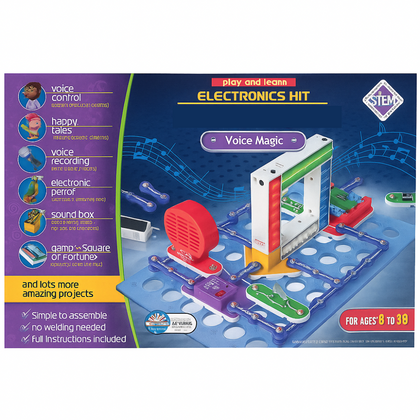 stem sound control snap circuit board for kids experiments