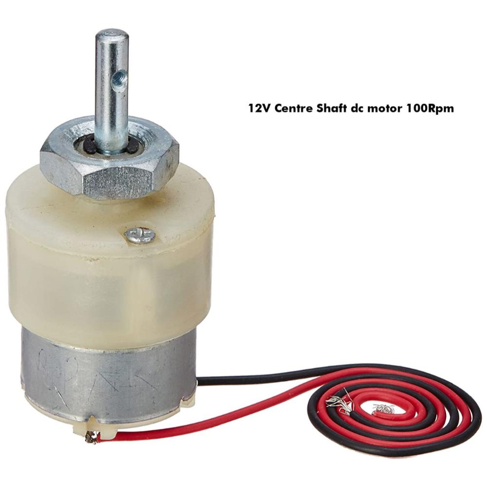 100 Rpm Dc Motor 12V 100 RPM DC Motor with Metal Gears - Center Shaft Drive