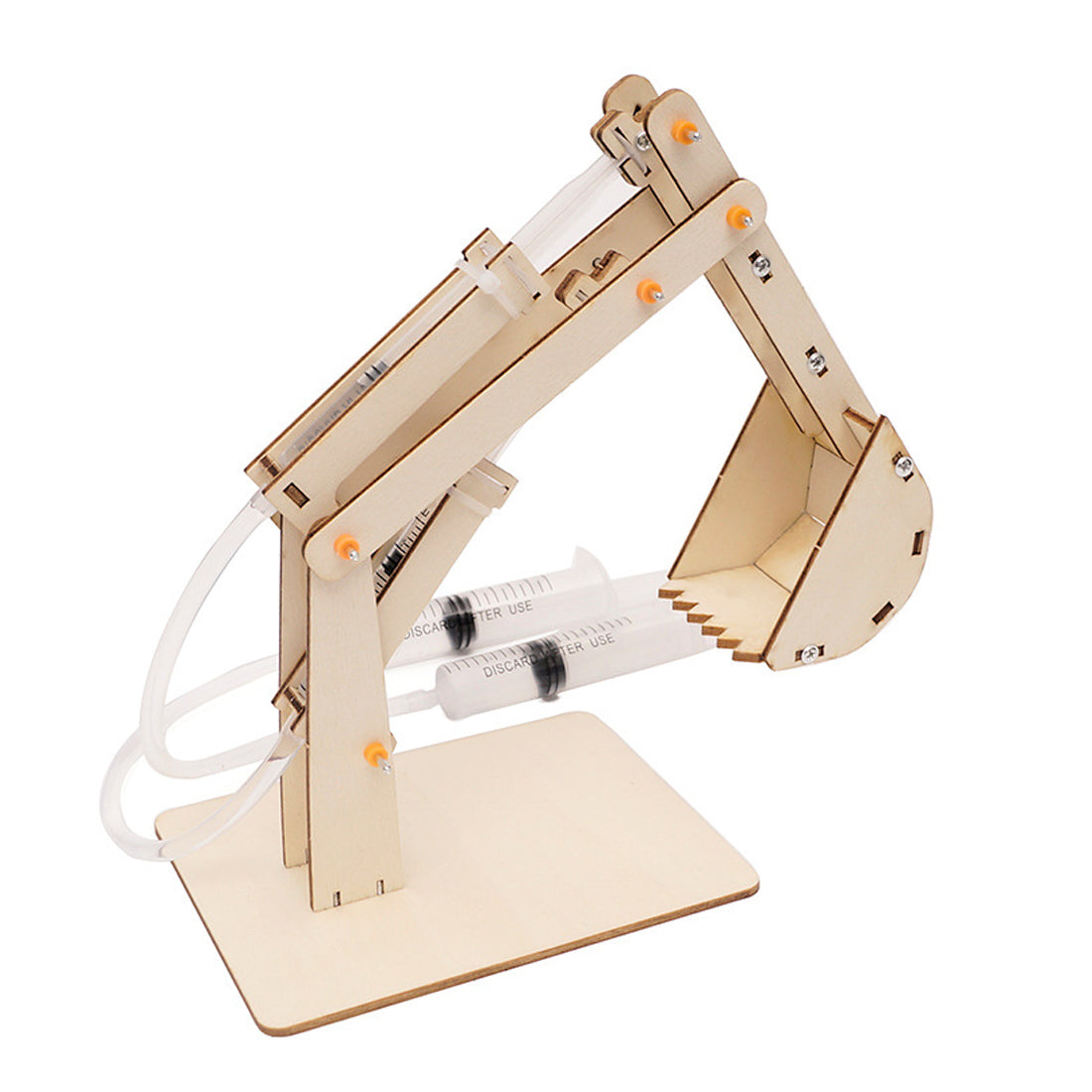 DIY Wooden Hydraulic Excavator Two Degree of Motion Science Experiments Kit