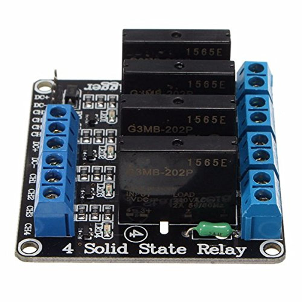 4 Channel 5V Relay Module Solid State Low Level SSR DC Control 250V 2A ...