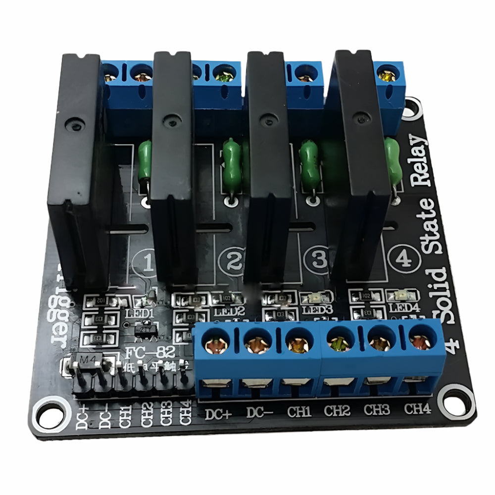 4 Channel 5V Relay Module Solid State Low Level SSR DC Control 250V 2A ...