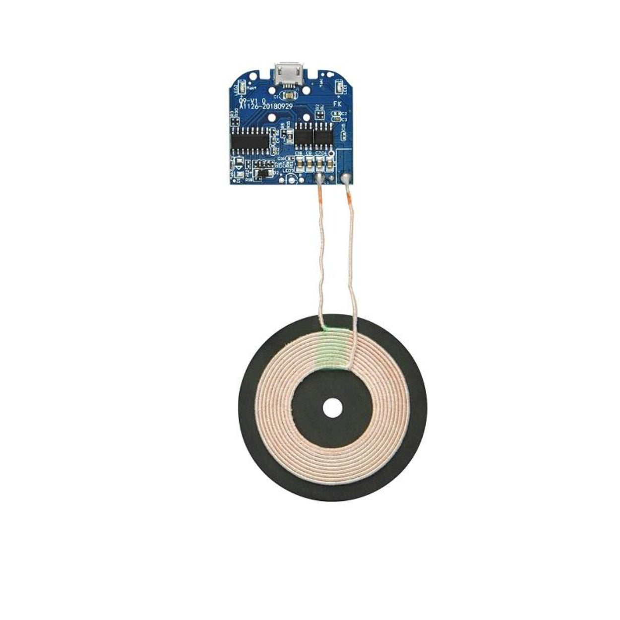 DC 5V Qi Standard Micro USB Input PCBA Circuit Board With Coil for Wireless Phone Charging (Transmitter)
