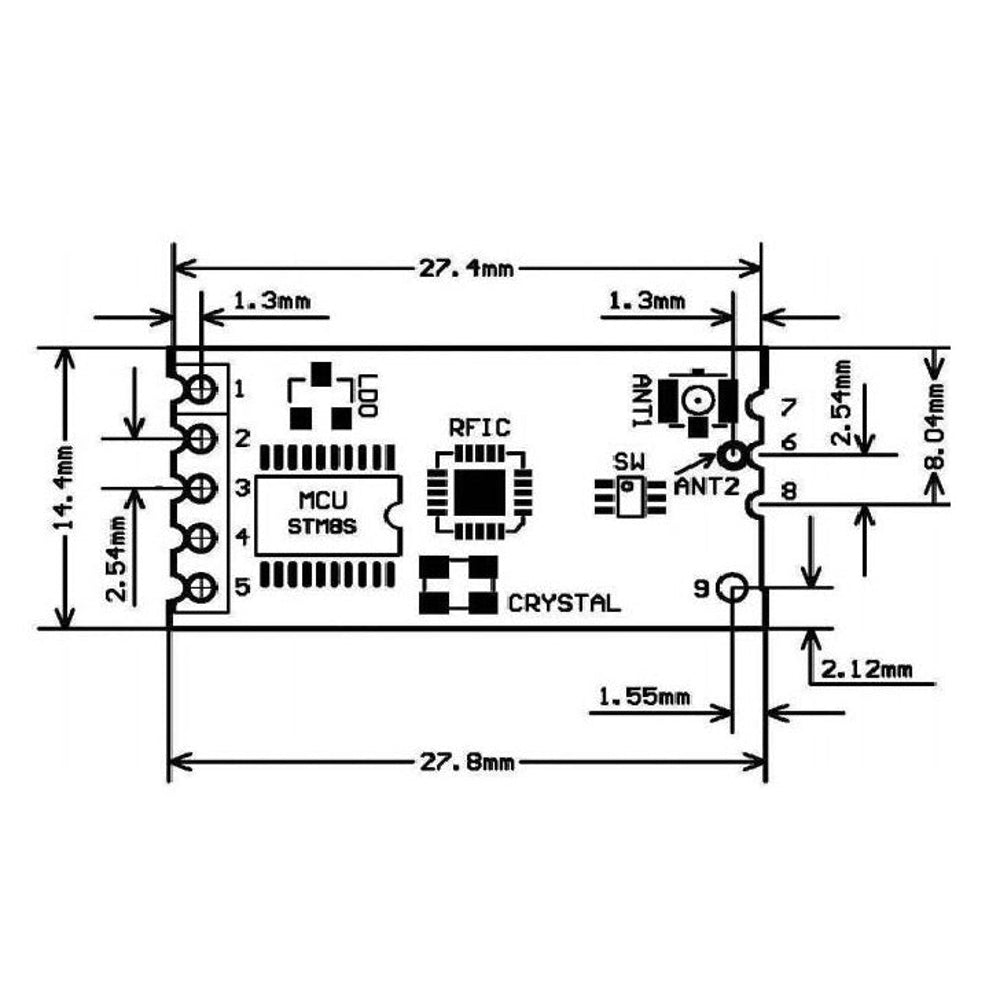 433Mhz SI4463 Wireless Module Serial Port 1000M HC-12 433Mhz SI4463 Wireless Module Serial Port 1000M HC-12