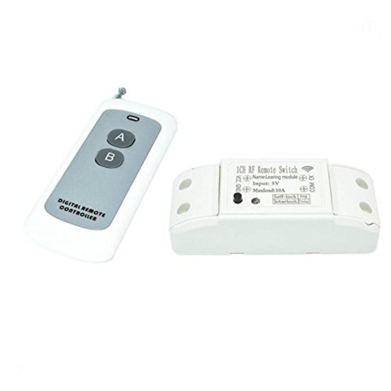 5V One Channel 433MHz RF Wireless Switch with 2-Button Remote