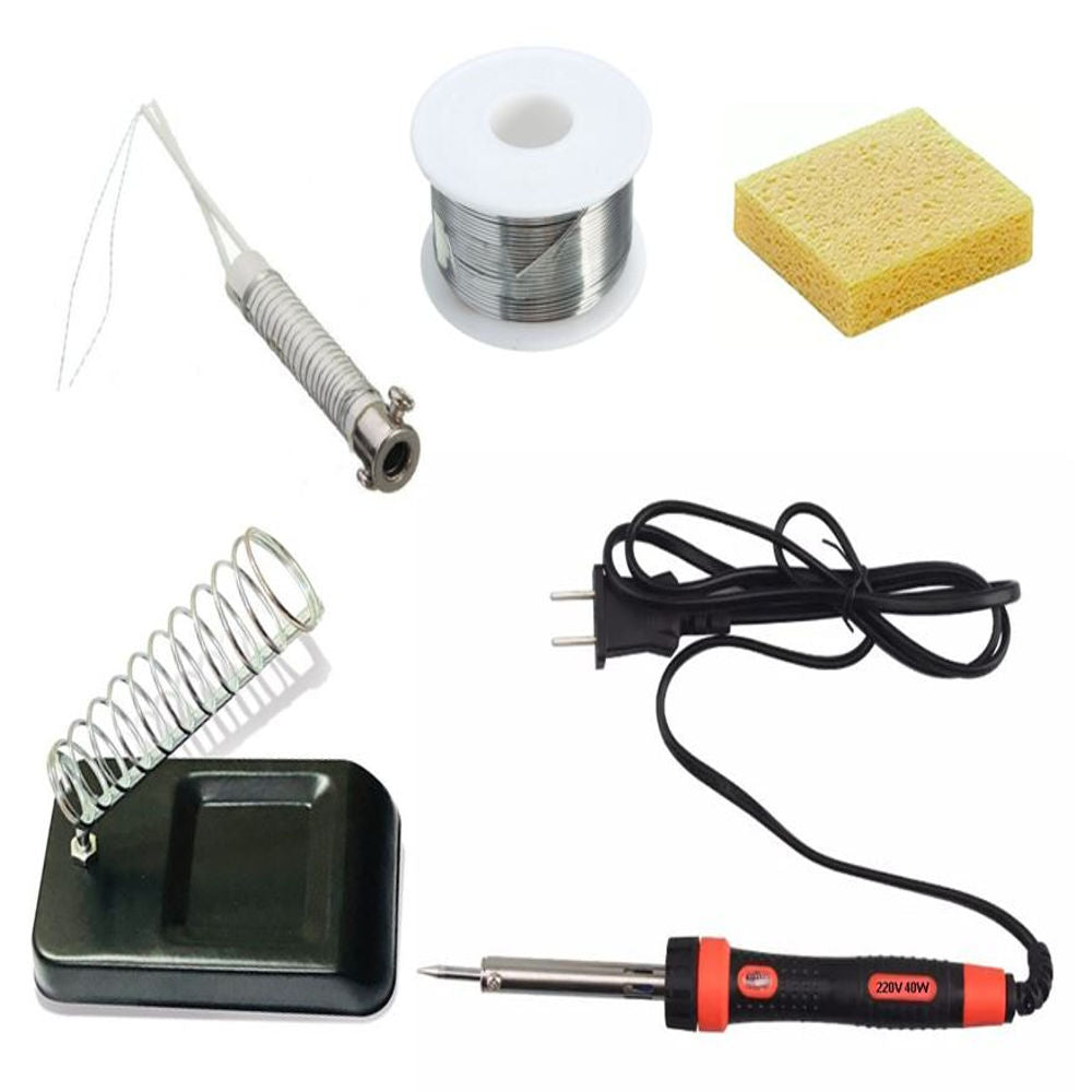 Soldering Iron 40W with cover + Soldering Wire + Soldering stand and sponge (Economy)