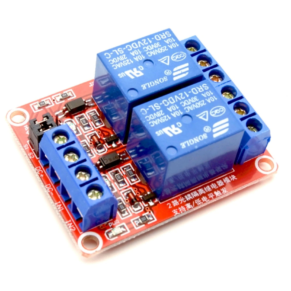Two Channel 12V Relay Module With Optocoupler | Buy Now