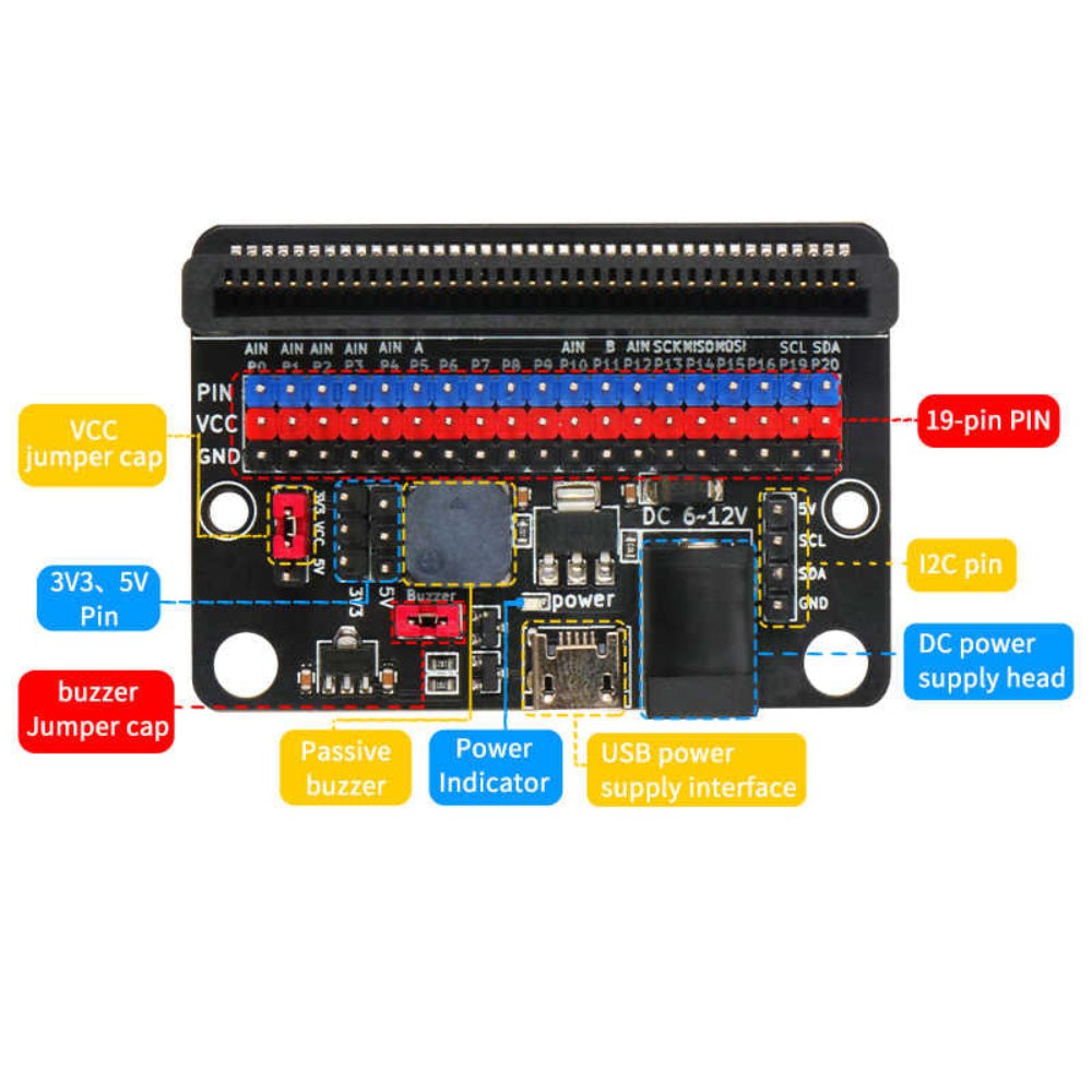 keyes brick micro:bit sensor expansion board python... Buy Expansion Board for Micro:bit GPIO Expansion Python IO:bit 5V with ...