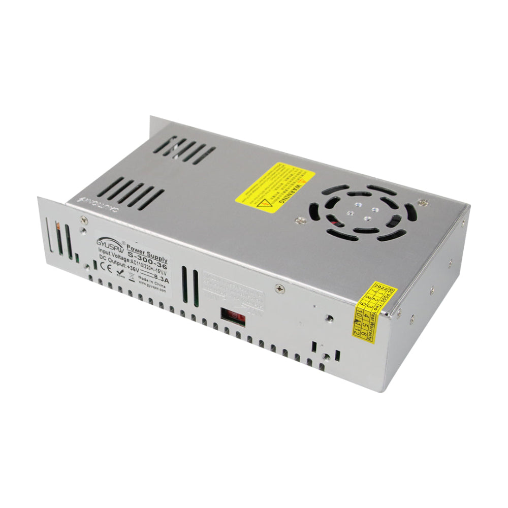 36V 8.3A 300W DC Power Supply with Cooling Fan - Industrial Grade