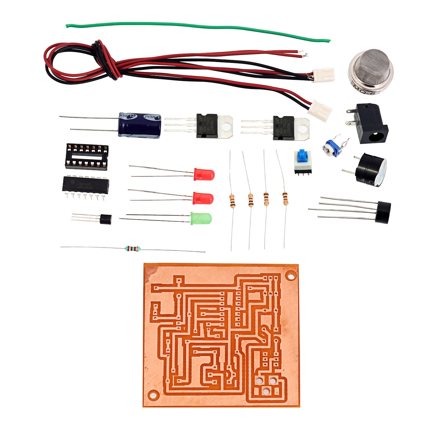 Gas Leakage Detection Alarm Circuit Diagram