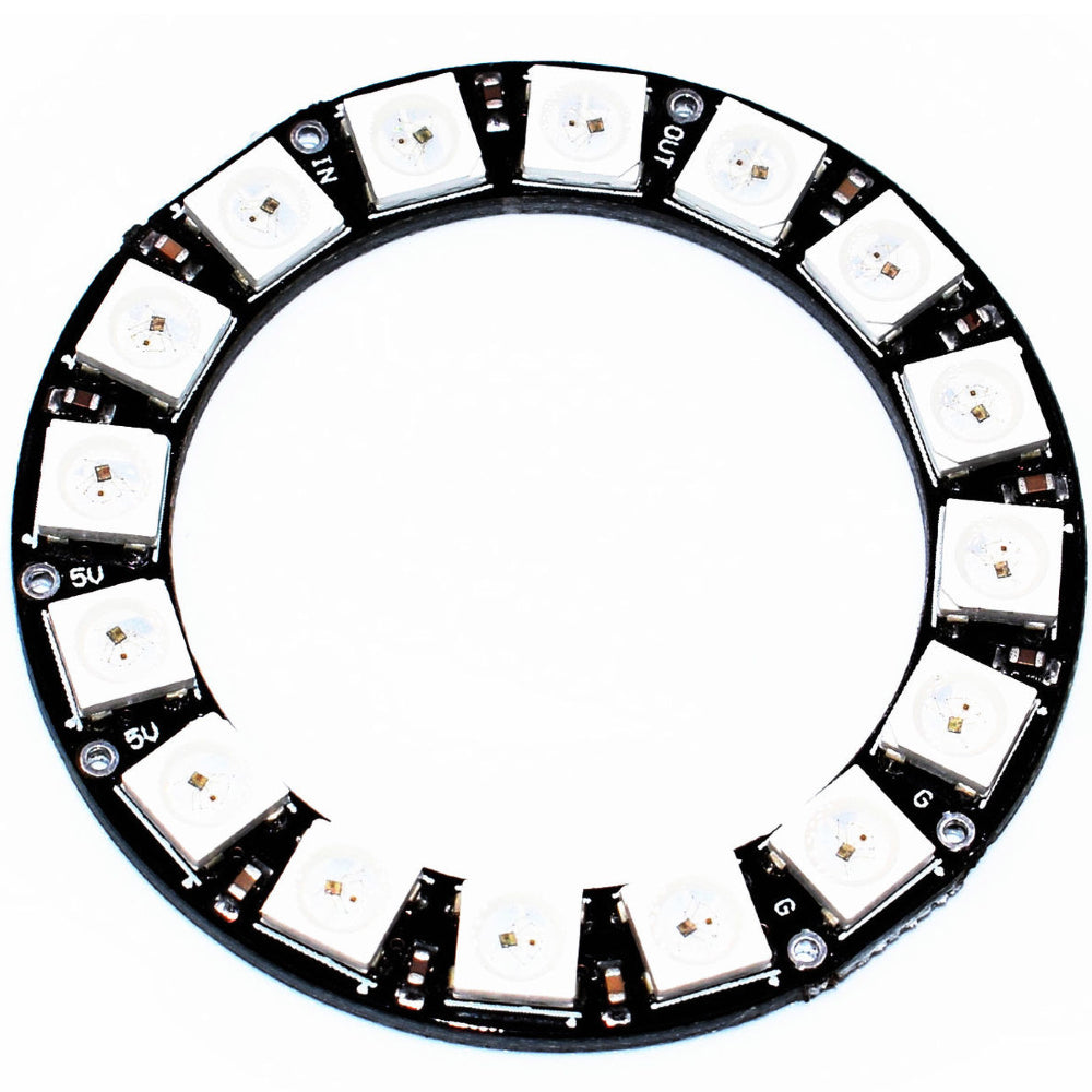 RGB LED Ring 12 Bit WS2812 5050 RGB LED + Integrated Driver Module ...