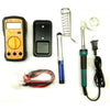 Soldering Iron 40W with pouch + Wire + Soldering stand, sponge and Pump + Multimeter (Gold)