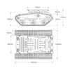 2WD tank chassis robot — dimensional drawing & measurements