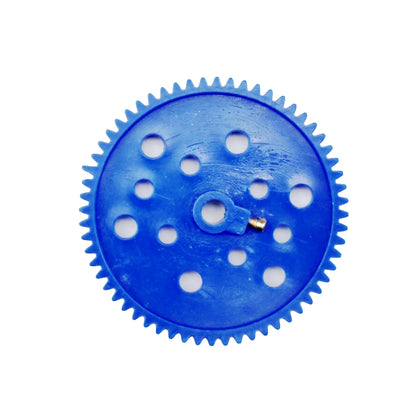 Thin Plastic Spur/Pinion Gear Large - Blue - 65mm Dia - 6mm Circular Centre Hole- 60 Teeth