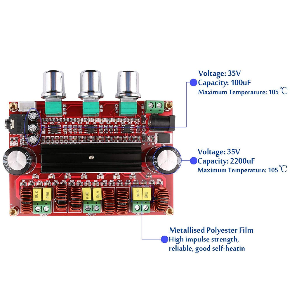 Audio Tpa3116d2 Subwoofer Amplifier Bluetooth Power Audio Amplifier Board Channel TPA3116D2 Super  Subwoofer